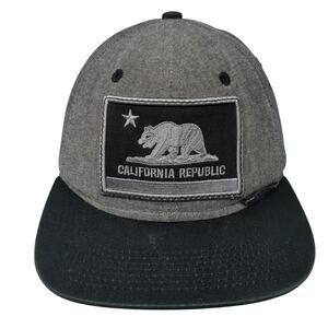 California Republic Snapback Cap Gray One Size Adjustable Embroidered Official